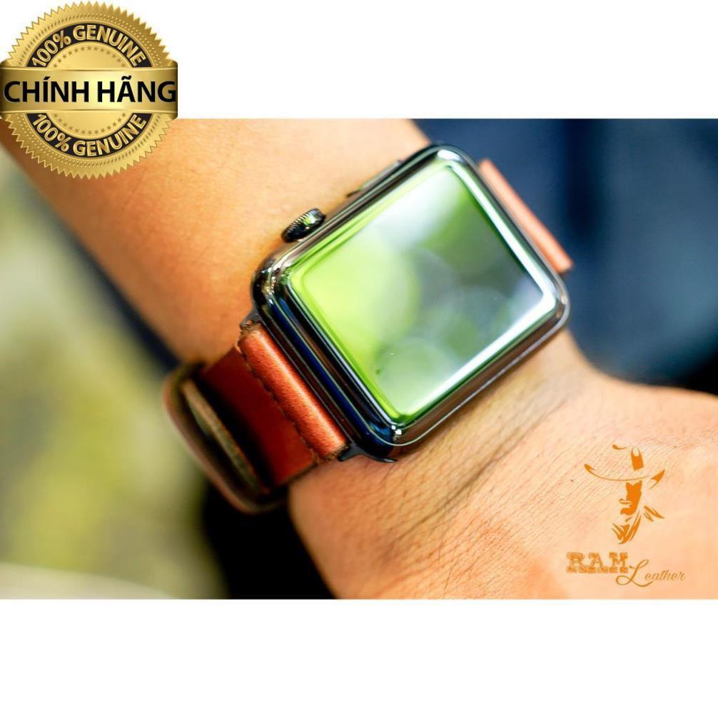 DÂY DA BÒ NÂU ĐỎ DÀNH CHO APPLE WATCH – RAM SIMPLE 3 CHÍNH HÃNG