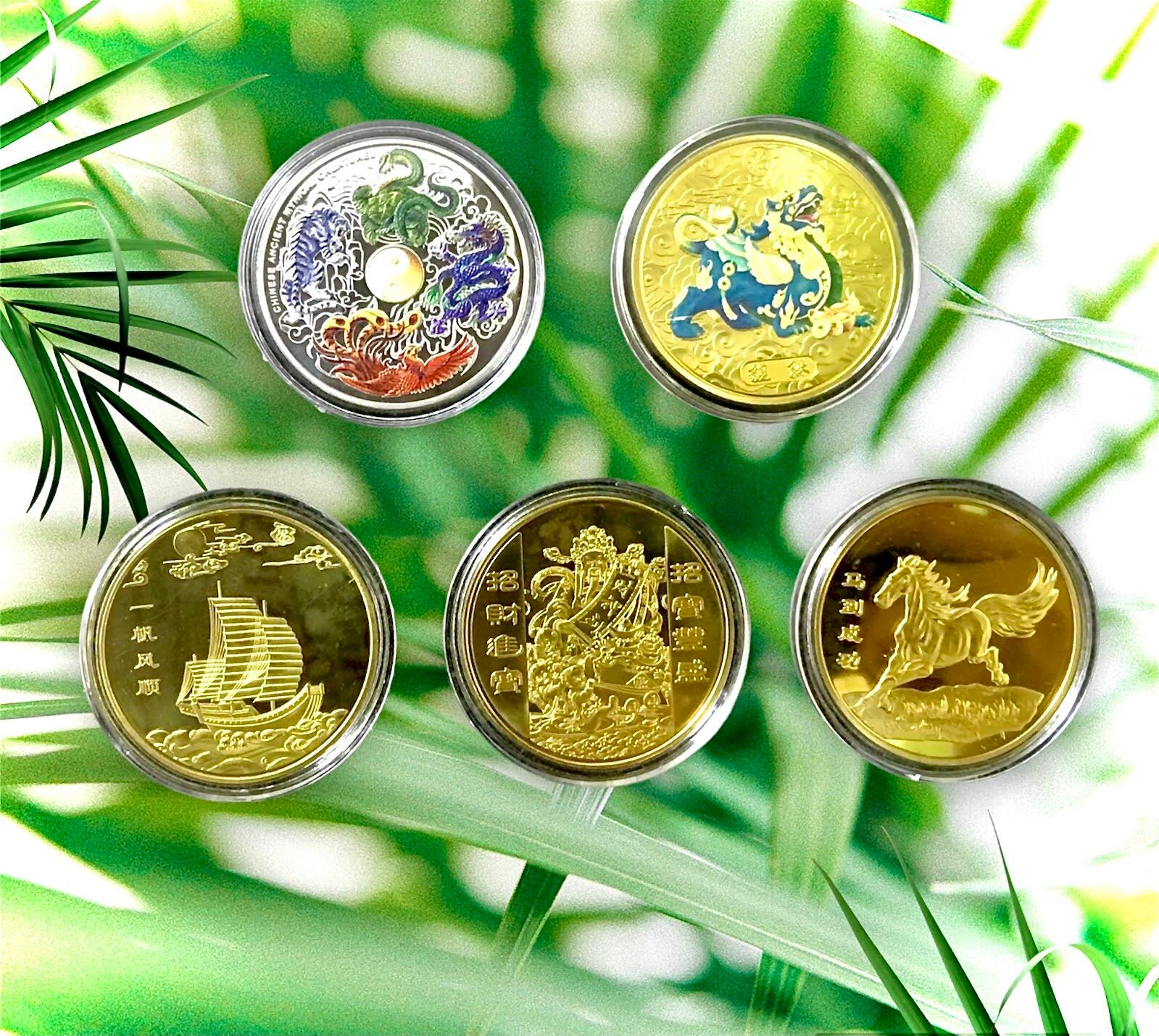 Hộp Quà Tặng Phong Thuỷ Xu May Mắn Dùng để sưu tầm, Trang trí nhà cửa, bàn sách - SP006315