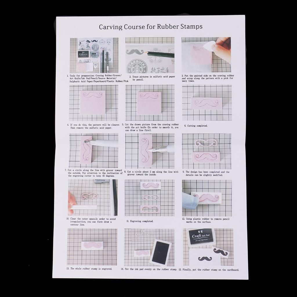 2x 1 Set of Stamp Cutting Art Carving Tools Stamps Crafting Set