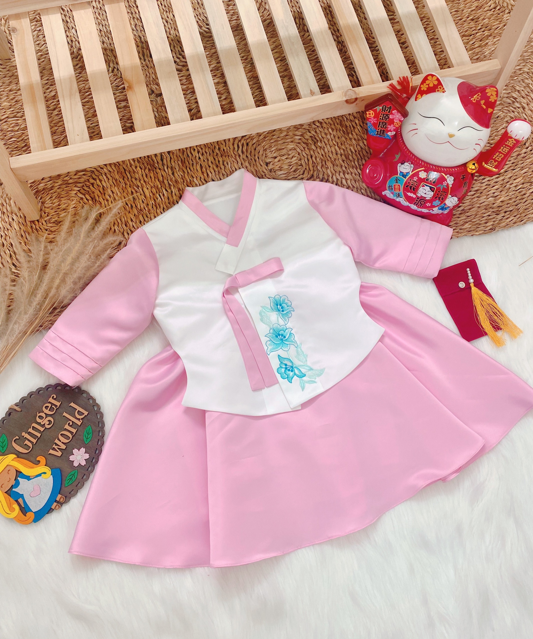 ĐẦM DỰ TIỆC HANBOK CHO BÉ HQ1097- HQ1098 GINGER WORLD