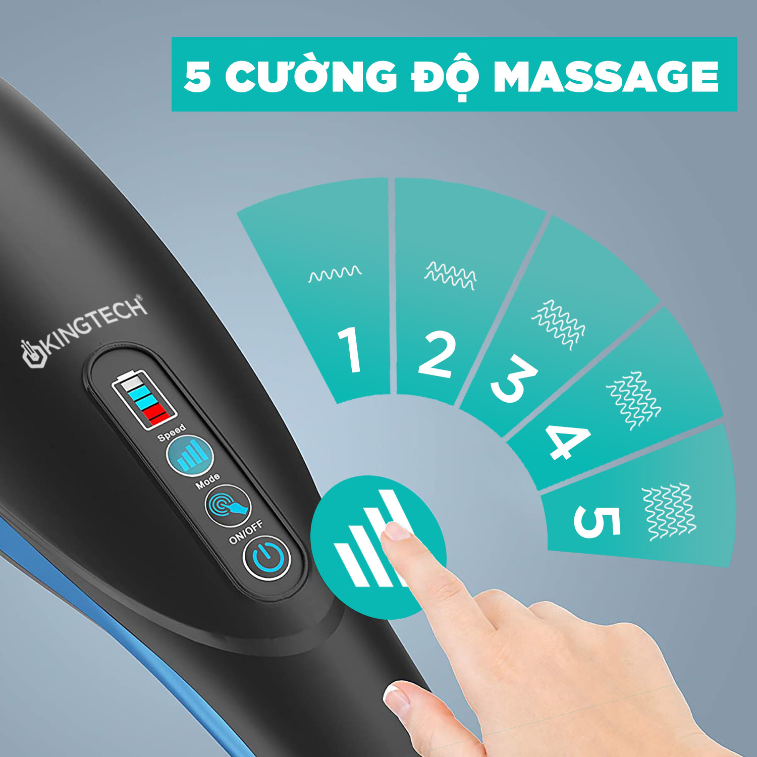 Máy Massage Cầm Tay Đa Năng Cao Cấp KINGTECH LUX-900 - Mát Xa Toàn Thân, Chuyên Sâu Cho Lưng, Cổ, Vai, Gáy Cánh Tay - Chính Hãng