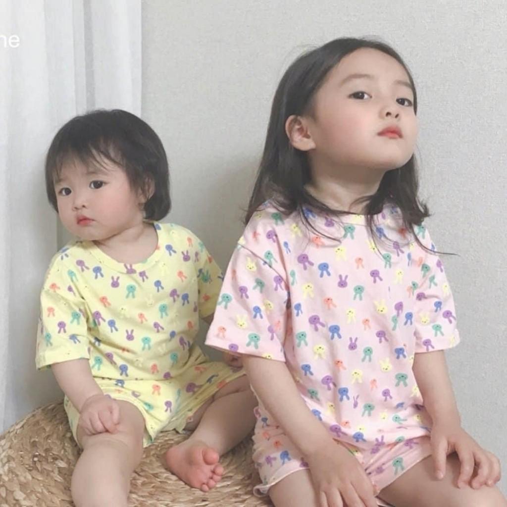 Bộ Cộc Tay Cho Bé  Bộ Mimky Mom Cộc Tay Cho Bé Trai Bé Gái Với Họa Tiết Gấu Siêu Đáng Yêu Chất Thun Lạnh Siêu Mát .