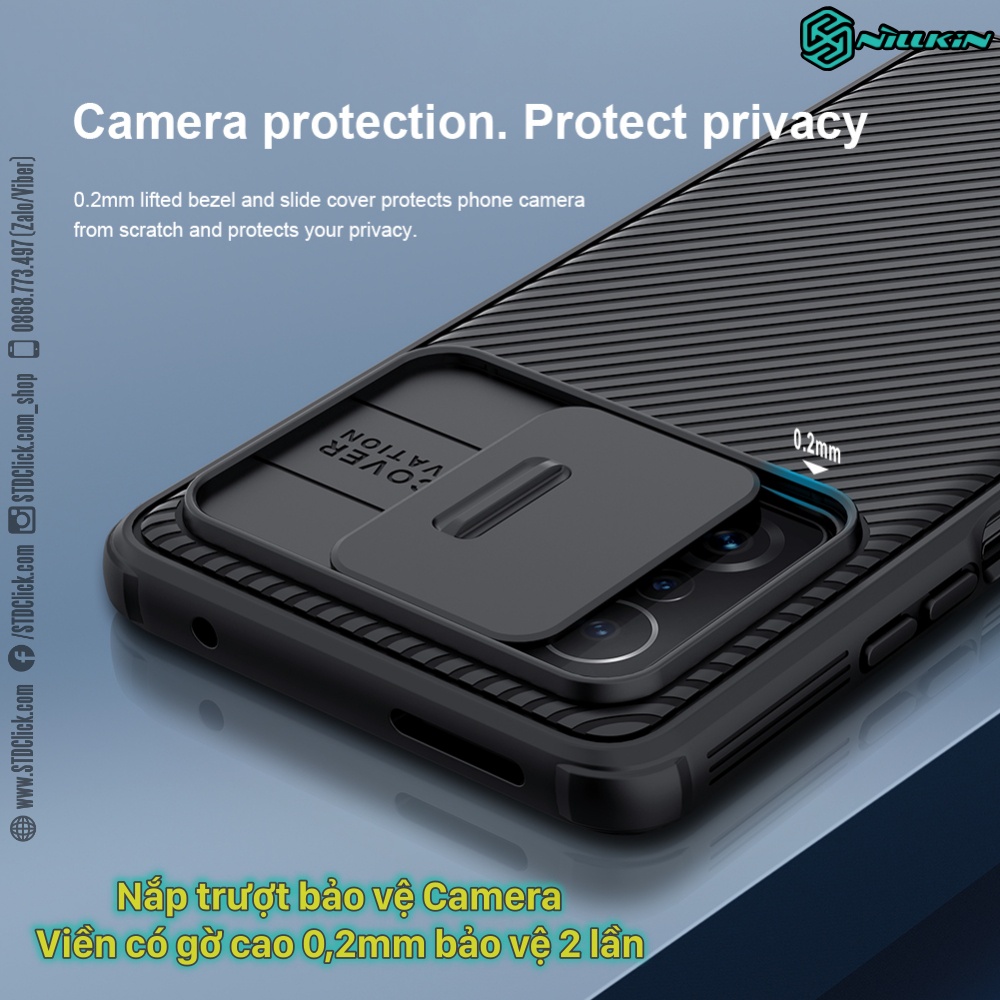 ỐP LƯNG DÀNH CHO ĐIỆN THOẠI XIAOMI 11T - 11T PRO NILLKIN CAMSHIELD PRO BẢO VỆ CAMERA