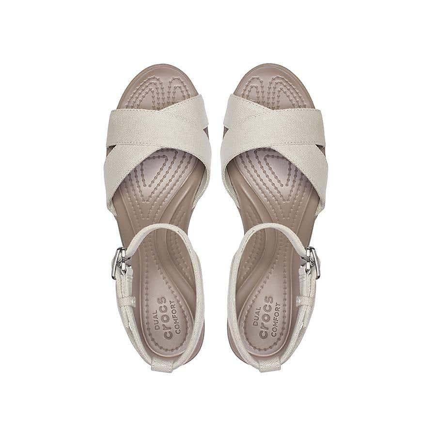 Giày Sandals Nữ Crocs Leigh II Ankle Strap Wedge Màu