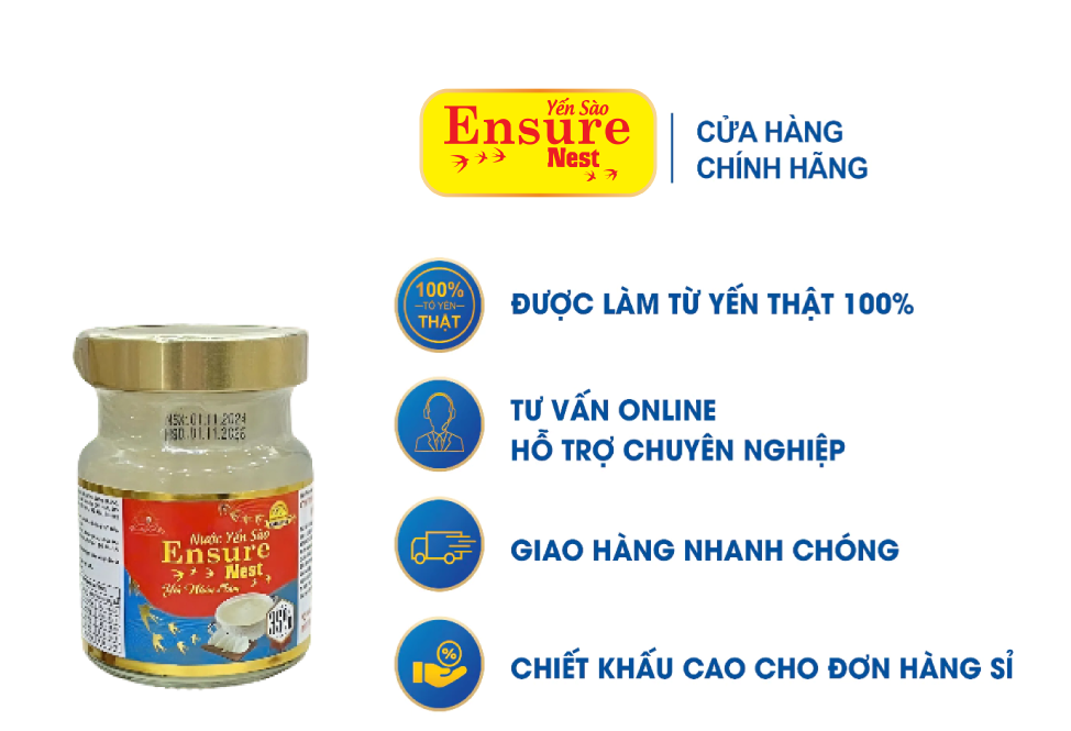 Yến Chưng Nhân Sâm Ensure Nest 350mg Yến Nguồn Gốc Khánh Hoà