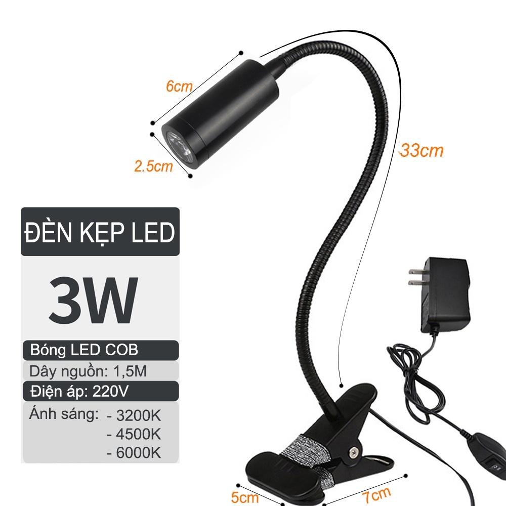 Đèn đọc sách kẹp đầu giường Led 3W, Loại ánh sáng chiếu rọi, Nguồn USB 5V