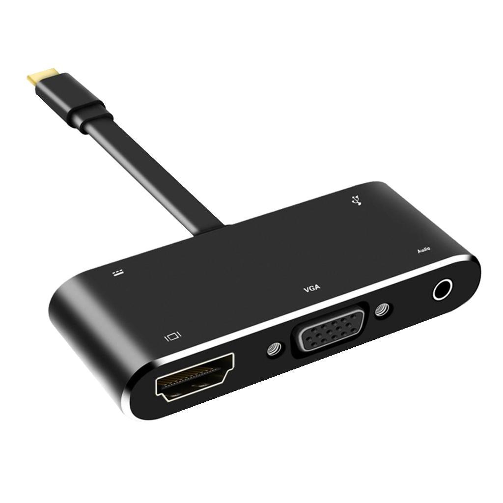 Type-C to  4K Apapter VGA Cable Audio USB3.0 PD Converter HUB Cable