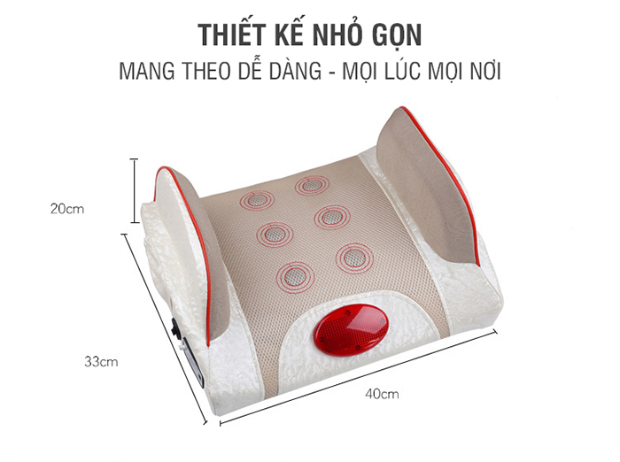 Đệm (máy) massage lưng rung nóng hỗ trợ trị đau nhức lưng YIJIA YJ-M4 - Dùng được trên ô tô