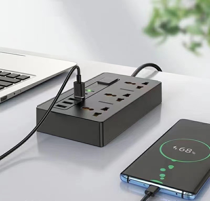 Ổ điện cao cấp đa năng, thông minh 4 cổng USB, 3 cổng AC 220V OLAPLE an toàn chống giật, chống cháy nổ an toàn - Hàng nhập khẩu