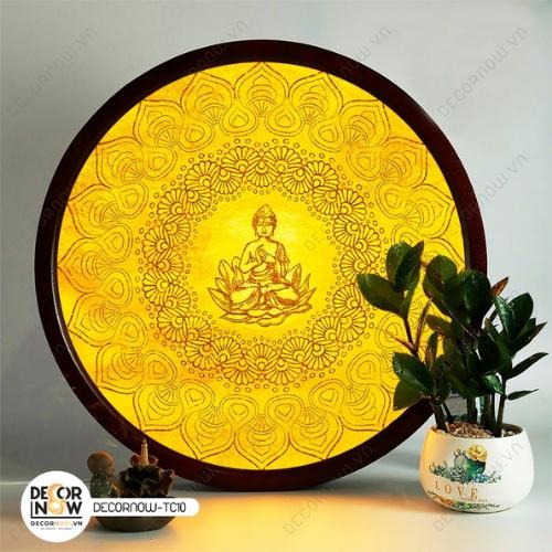 Đèn Hào Quang Phật In Tranh Trúc Chỉ DECORNOW 30,40 cm, Trang Trí Ban Thờ, Hào Quang Trúc Chỉ HÌNH PHẬT DCN-TC10