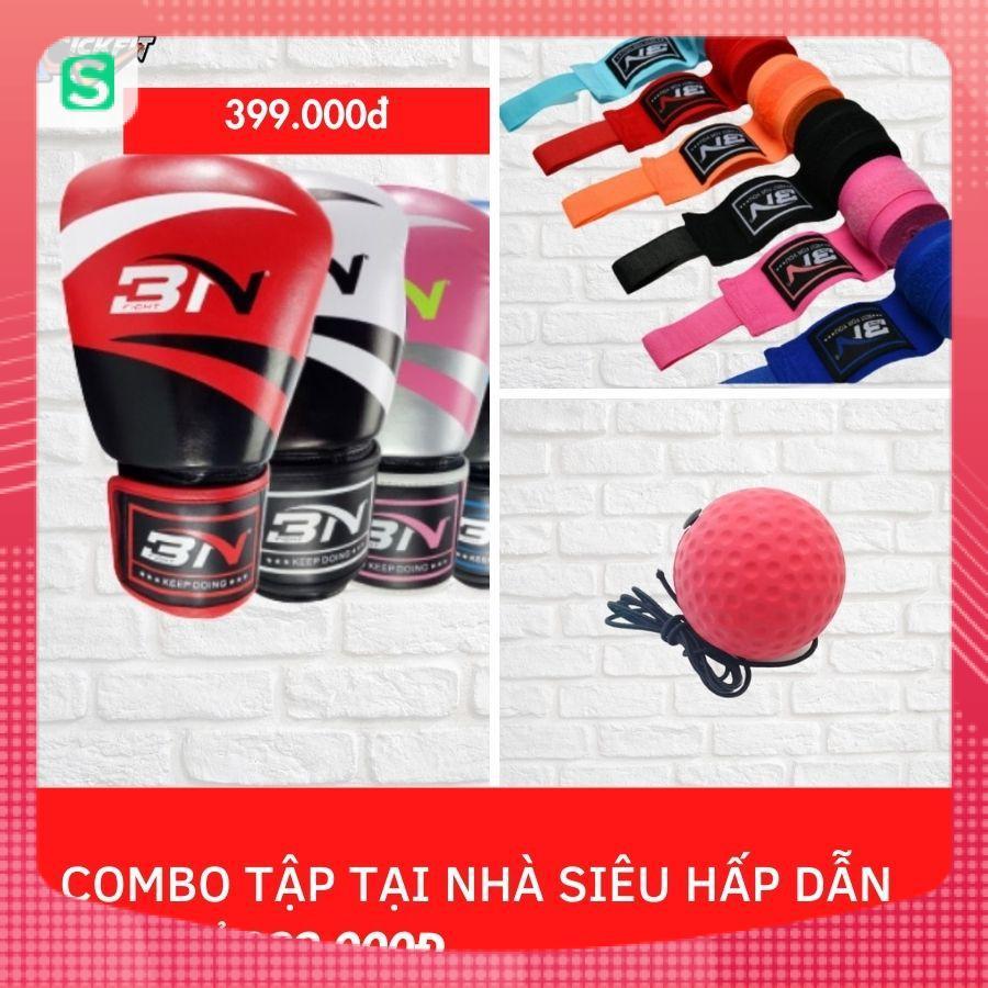 Combo Găng Tay Boxing BN và Băng Đa Quấn Tay BN (5M) - Bóng Tập Phản Xạ Boxing đội đầu