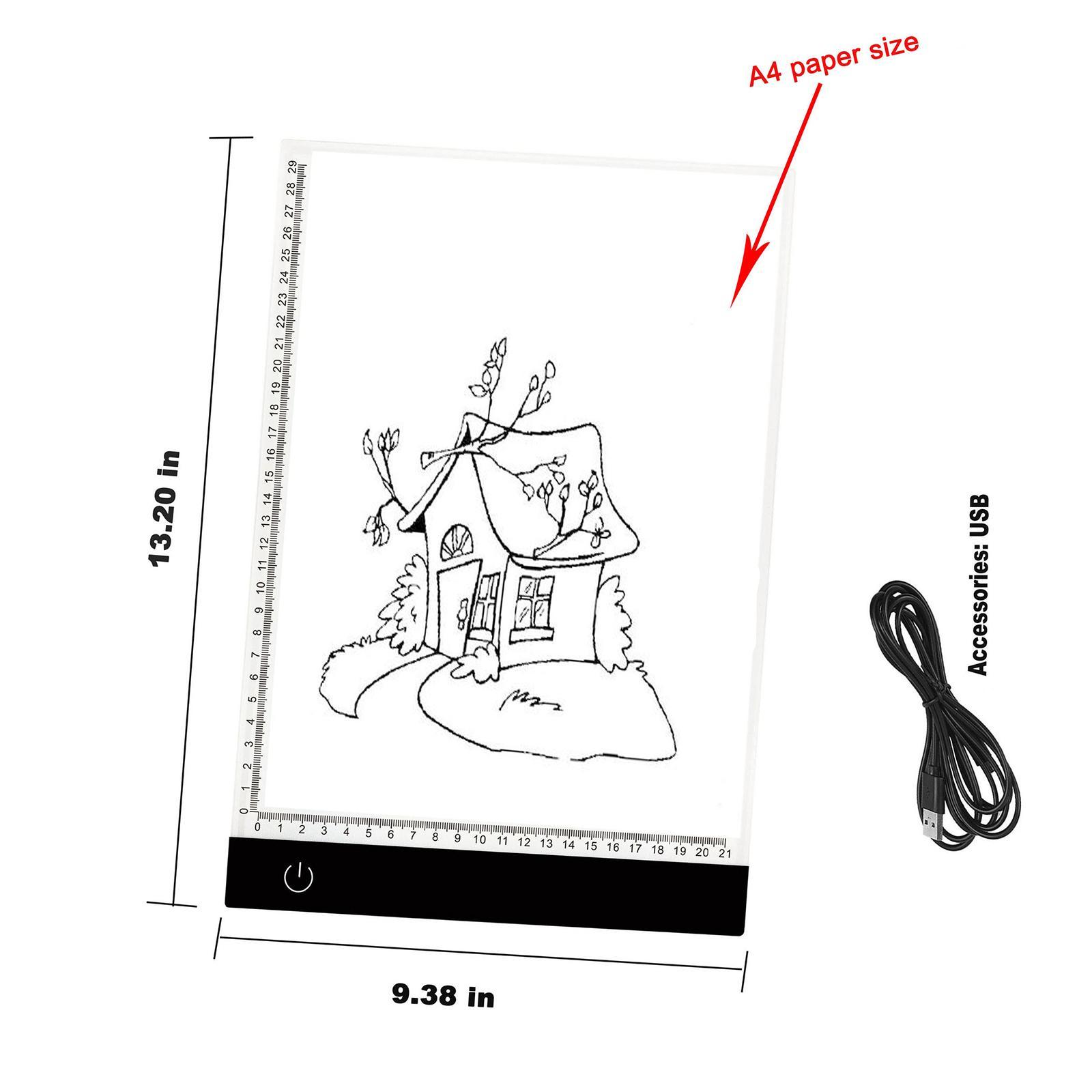 A4 Tracing LED Copy Board Light Box USB Artcraft LED Trace Light Pad 3-Gear