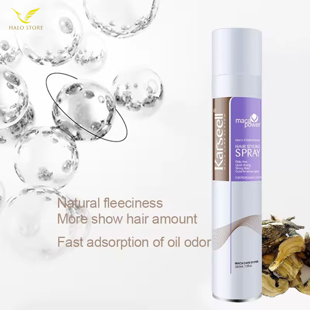 Gôm xịt tóc giữ nếp cứng Karseell Maca Essence Hair Styling spray 380ml