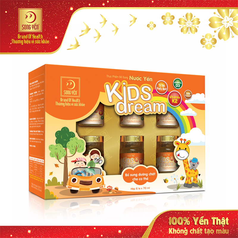 Combo 4 Nước Yến Dành Cho Trẻ Em Kids Dream (Lốc 6x70ml)