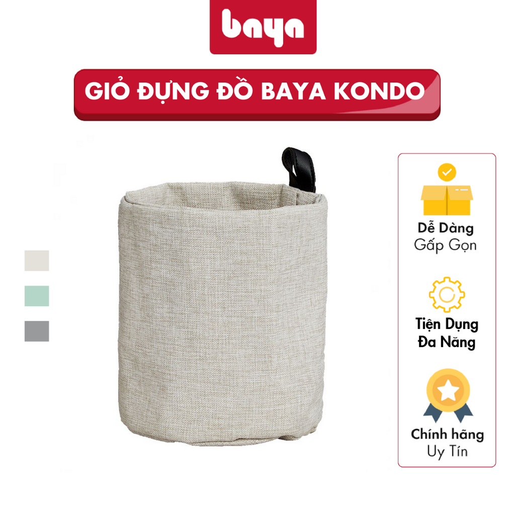 Túi Vải Đựng Đồ BAYA KONDO Giỏ Đựng Đồ Gọn Nhẹ, Tiện Dụng Có Thể Gấp Gọn Trong Di Chuyển, Dễ Dàng Vệ Sinh