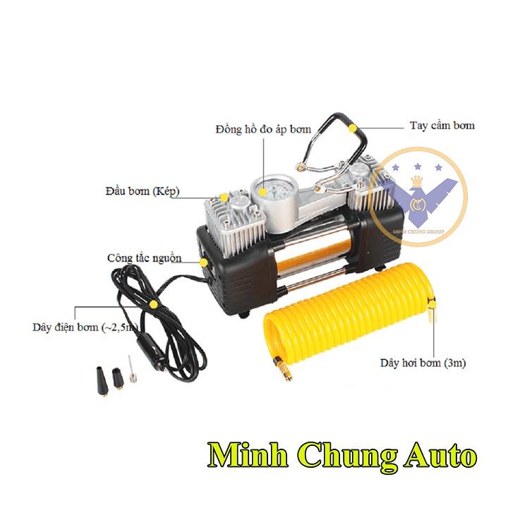 Bơm lốp ô tô 2 xi lanh Air Compressor CÓ ĐÈN