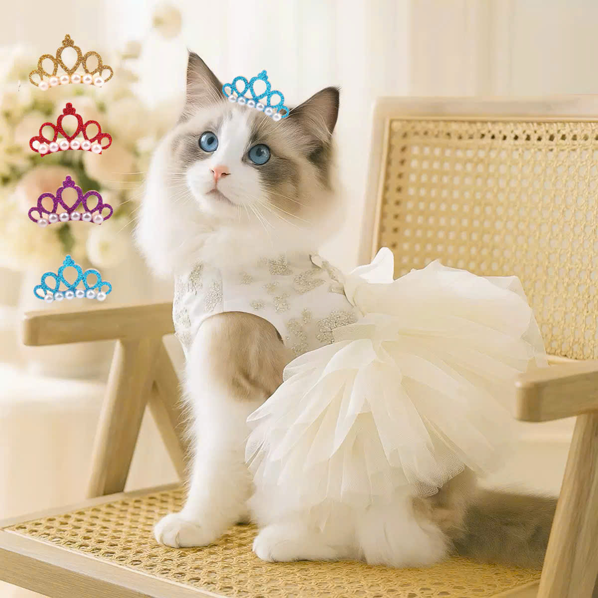 KẸP TÓC CÀI TÓC BUỘC TÓC VƯƠNG MIỆN SANG TRỌNG NHIỀU MÀU DỄ THƯƠNG MÃ 26 XINH XẮN CHO THÚ CƯNG CHÓ MÈO