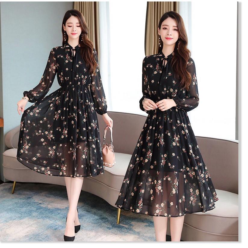 ĐẦM LỤA HOA,HỌA TIẾT ĐƠN GIẢN NHƯNG KHÔNG KÉM PHẦN SANG TRỌNG THỜI TRANG VINA 1HIT FASHION