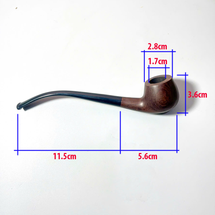 Tẩu gỗ khắc hoa văn và trơn loại nhỏ gọn - T0296