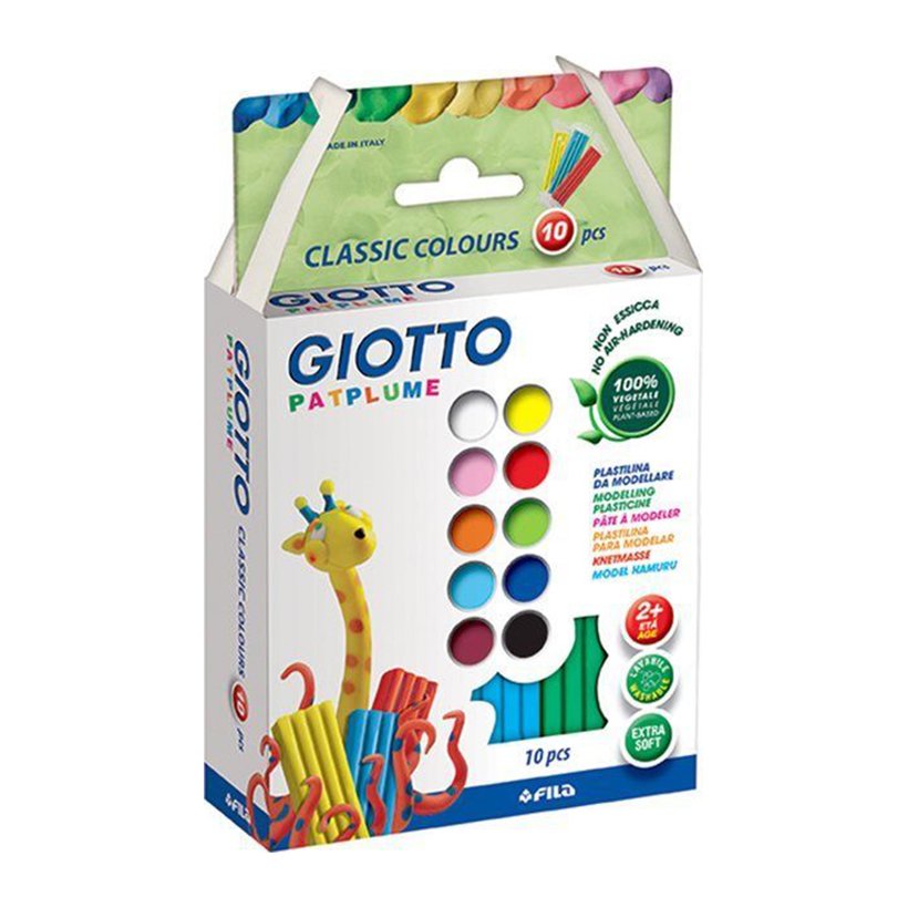 Đất nặn nhập khẩu Italy GIOTTO Patplume Classic Hộp 10 màu x 20g 512900