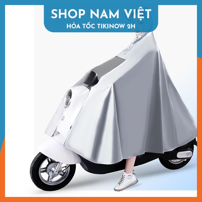 Áo Mưa Trùm Đầu Kiểu Poncho Không Che Đèn Xe