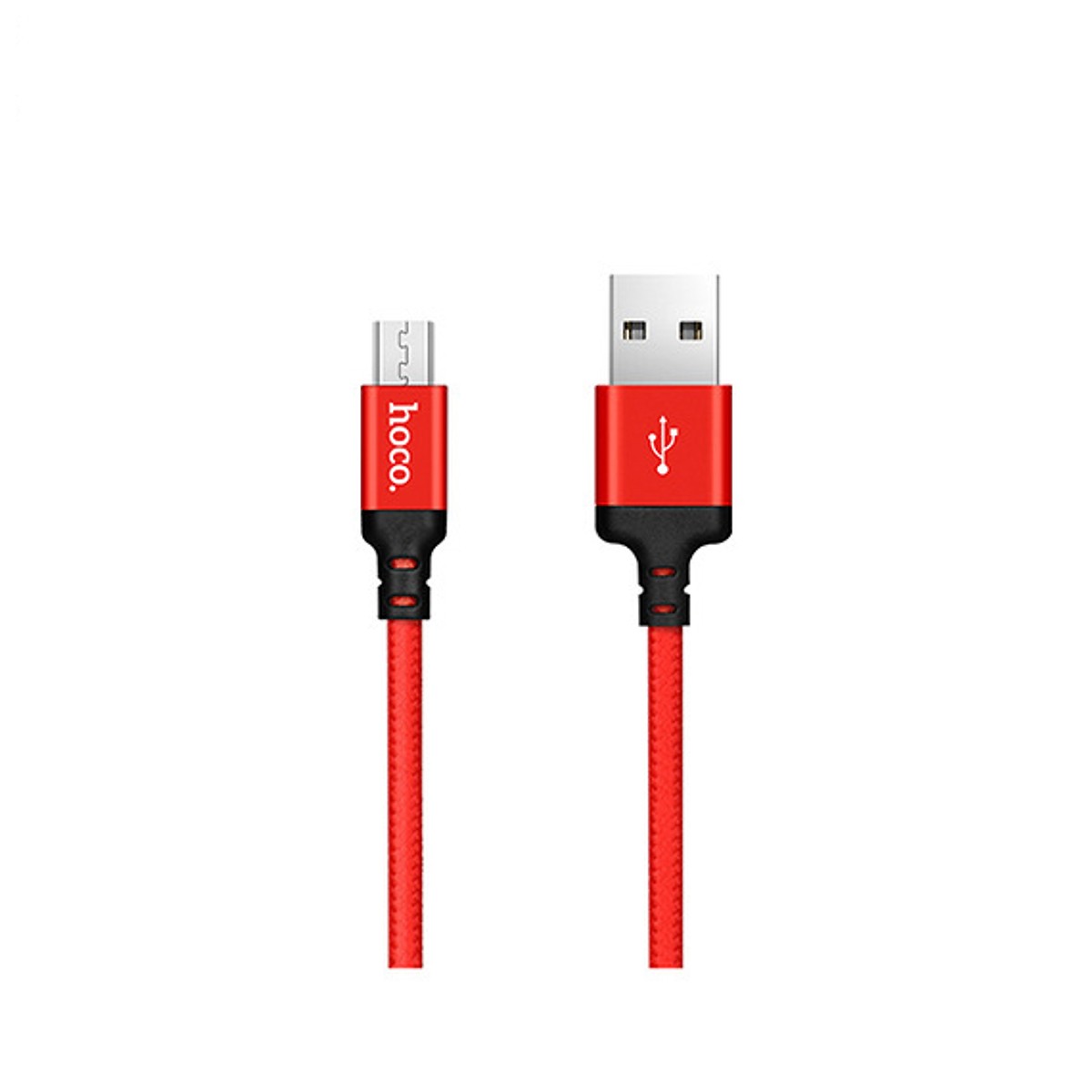 Cáp sạc chống rối Hoco X14 2Mét - cổng Micro USB(Đen - Đỏ) - Hàng Chính Hãng