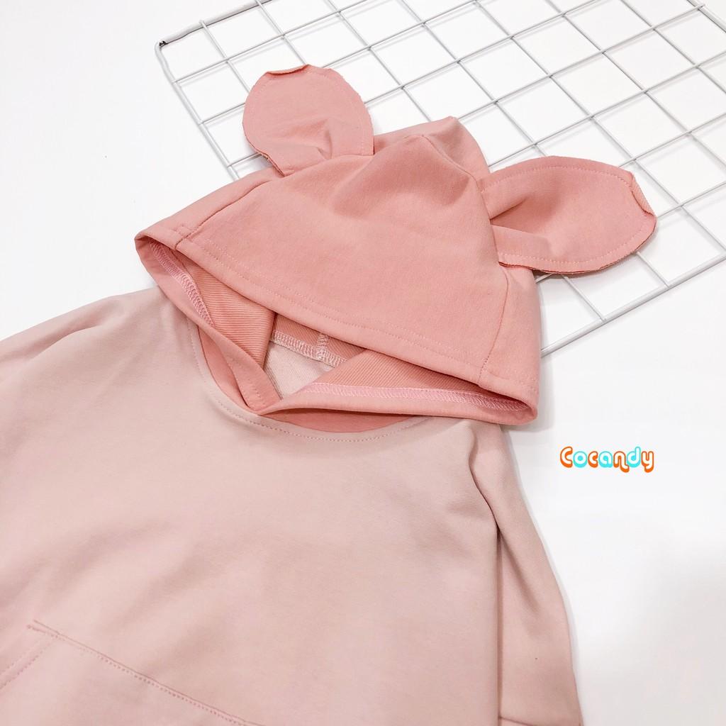 Áo hoodie hồng tai gấu dễ thương cho bé của COCANDY mã A611A