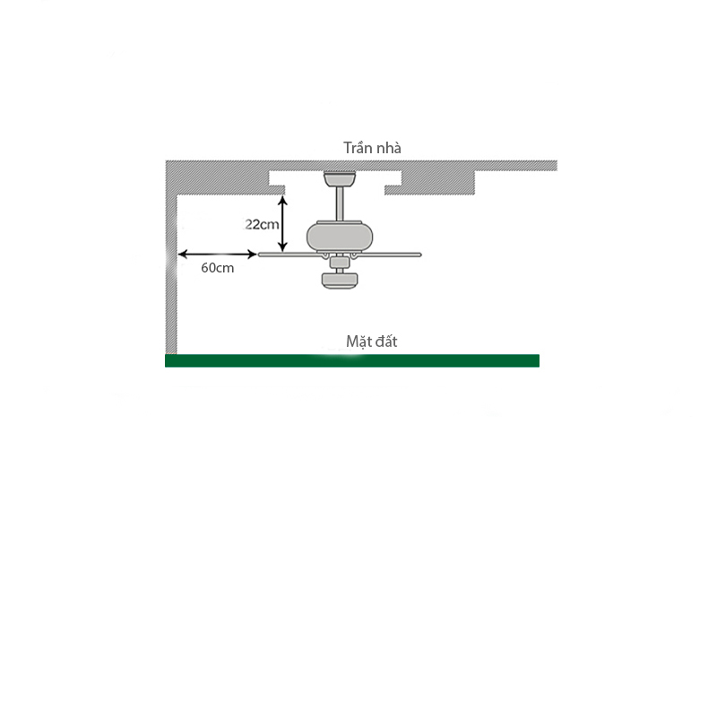 Quạt trần đèn trang trí 3 cánh bền đẹp QAT023 – Tiết kiệm năng lượng tối ưu