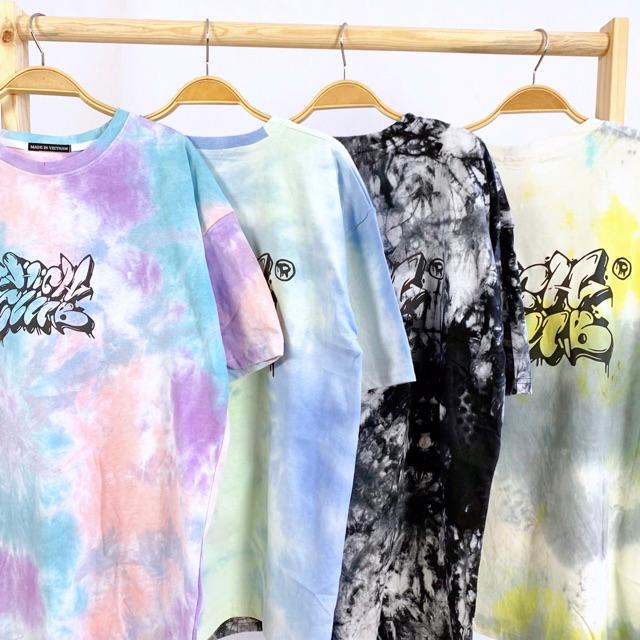 ÁO TIE DYE LOANG MÀU PHẢN QUANG 7 SẮC CẦU VỒNG SIÊU HOT