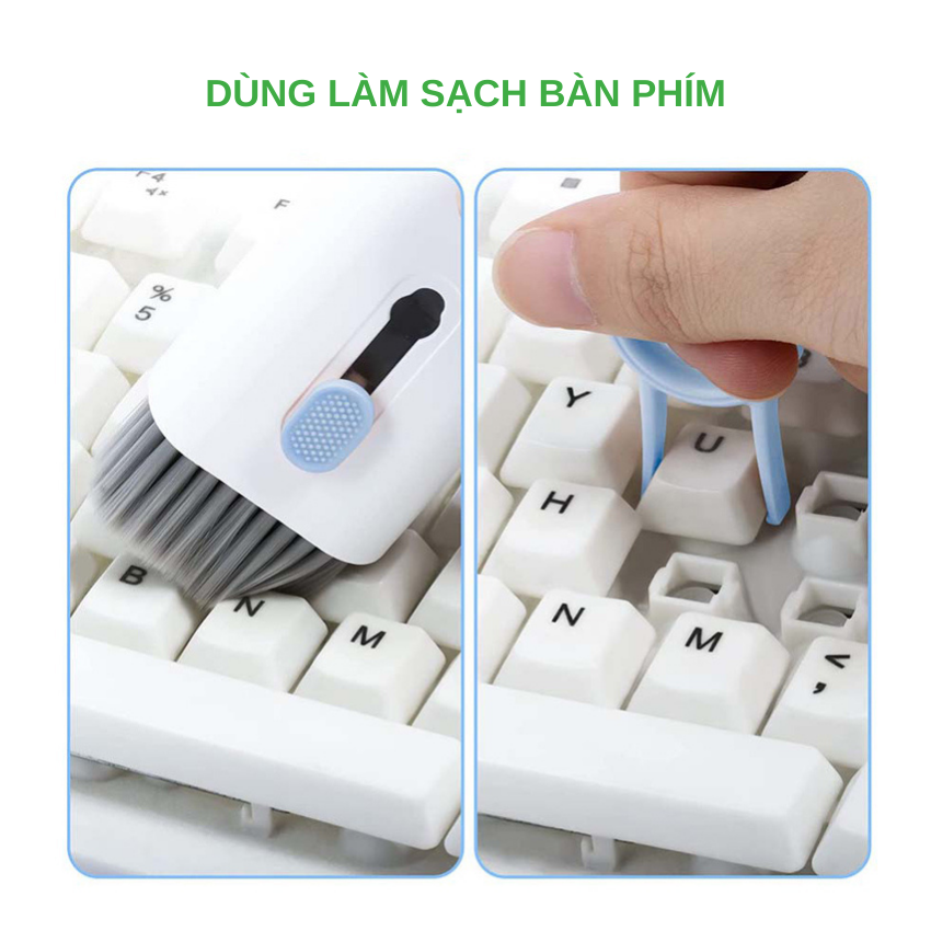 Dụng cụ vệ sinh bàn phím máy tính, điện thoại, tai nghe đa năng gọn nhẹ cầm tay 7 trong 1 bản đặc biệt 2022