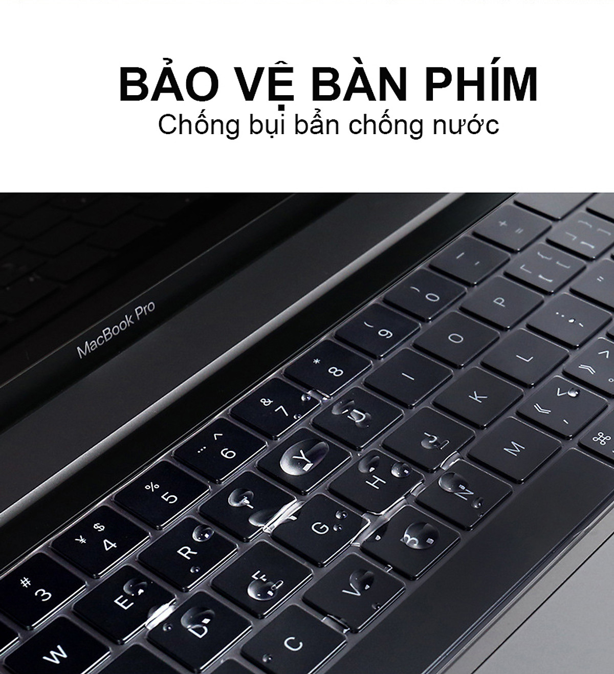 Miếng Lót, Phủ Bàn Phím dành cho Macbook đủ dòng - Màu Đen, Trong Suốt - Loại Silicon siêu mỏng - Hàng chính hãng