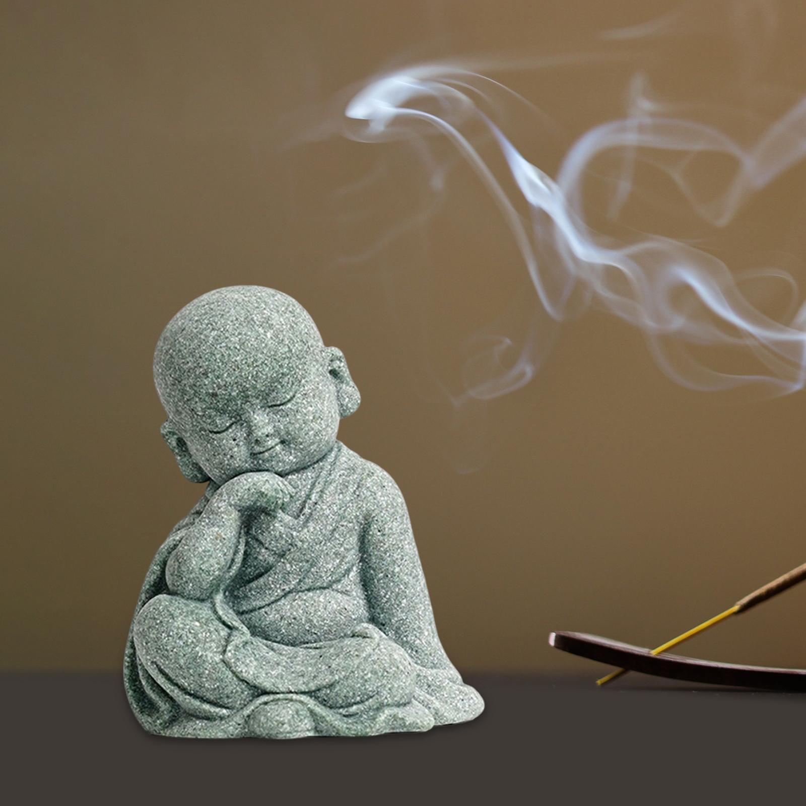 Monk Figurine Buddha Statue Sculpture Chinese Sculpture for Tabletop Car Outdoor