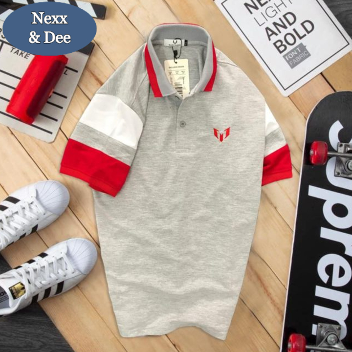 Áo thun polo nam cá sấu có cổ bẻ Nexx & Dee sọc ngang trung niên vải cao cấp ND06