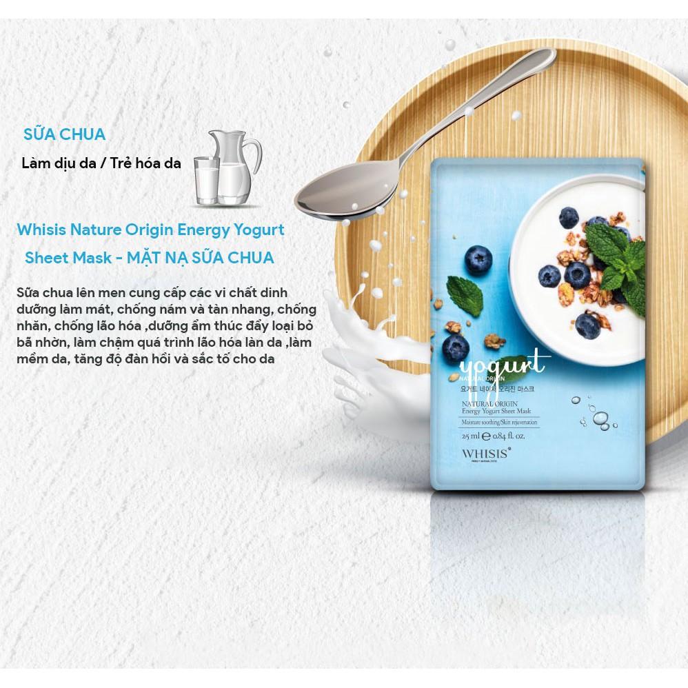 Combo 10 Mặt nạ Sữa chua Whisis Nature Origin Energy Yogurt Sheet Mask