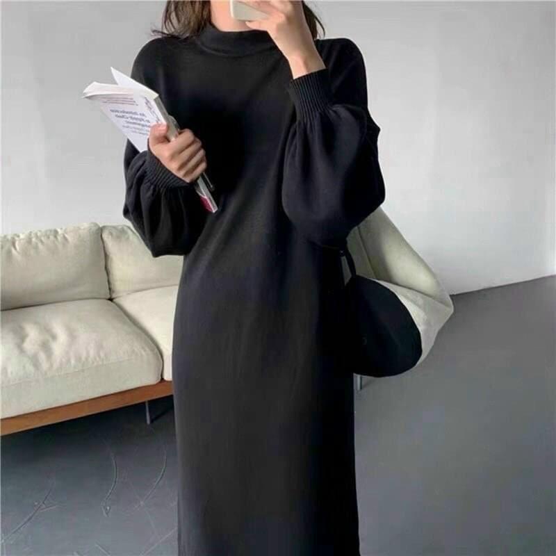 Váy len trơn tay bồng