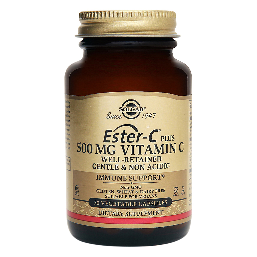 NHẬP KHẨU USA CHÍNH HÃNG - Viên uống bổ sung vitamin C, hỗ trợ chống oxy hóa Solgar Ester-C Plus 500 mg Vitamin C