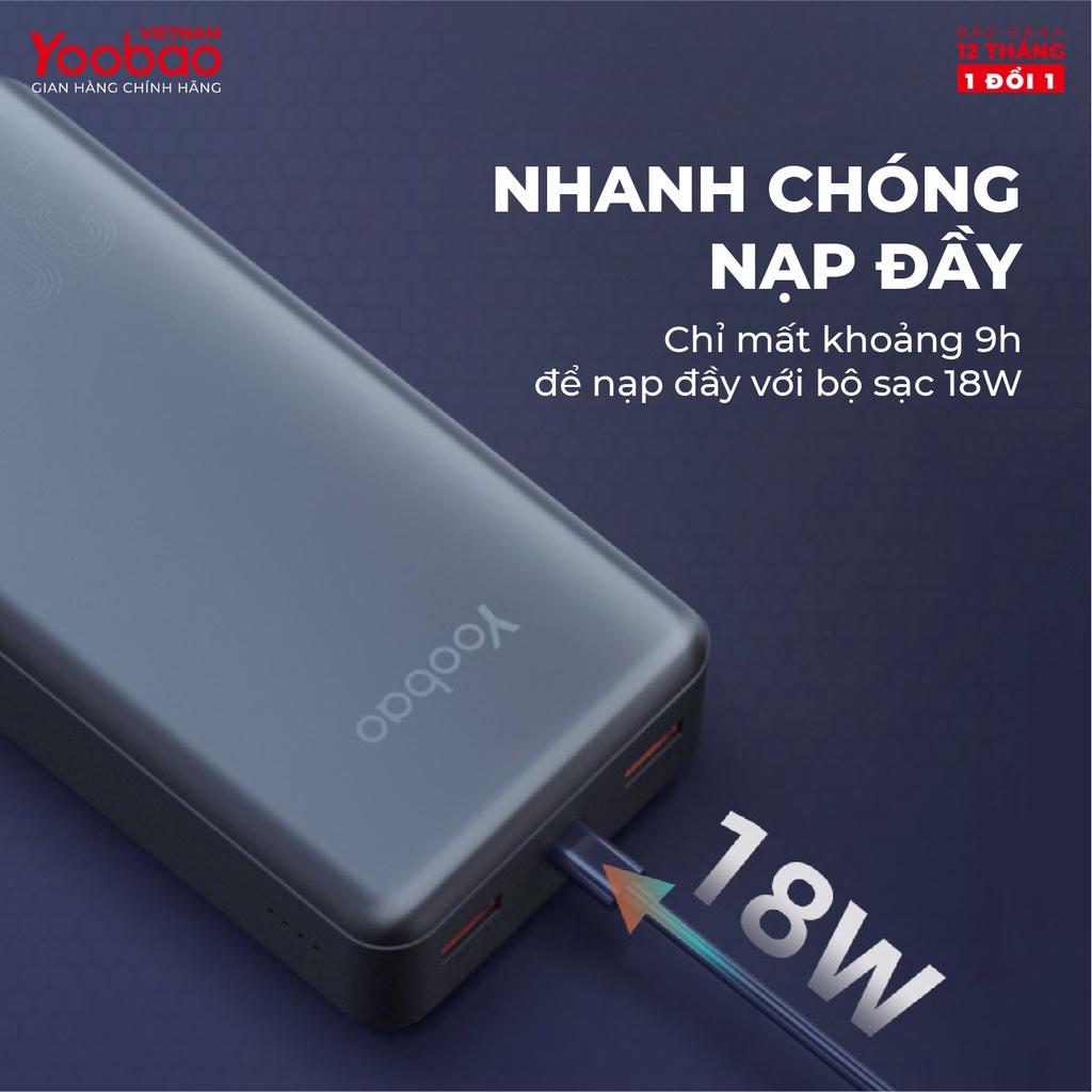 Pin Sạc Dự Phòng Yoobao D30Q Dung Lượng khủng 30000mAh, Sạc Nhanh 22.5W Phù Hợp Với Máy Tính Bảng, Điện Thoại ... - Hàng chính hãng