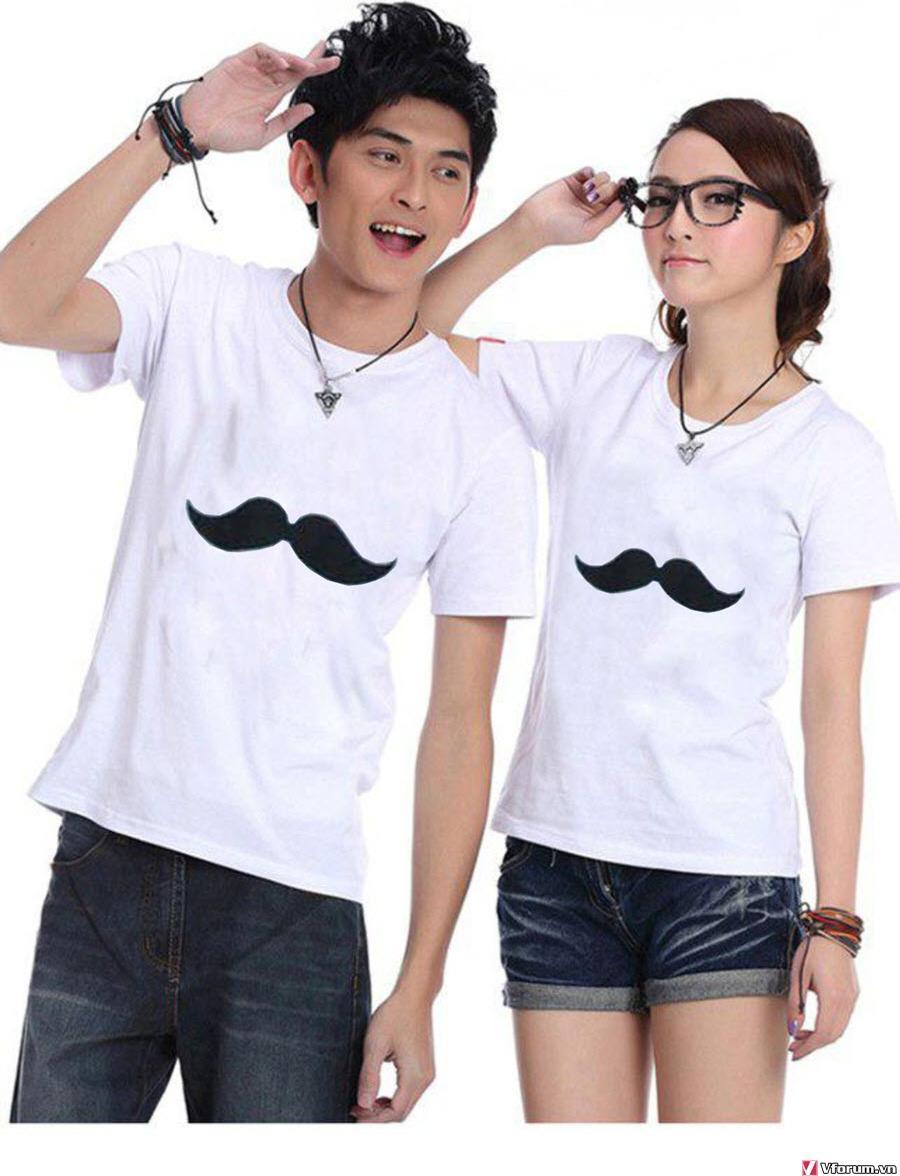 Áo Đôi Hình Râu Nam Nữ
