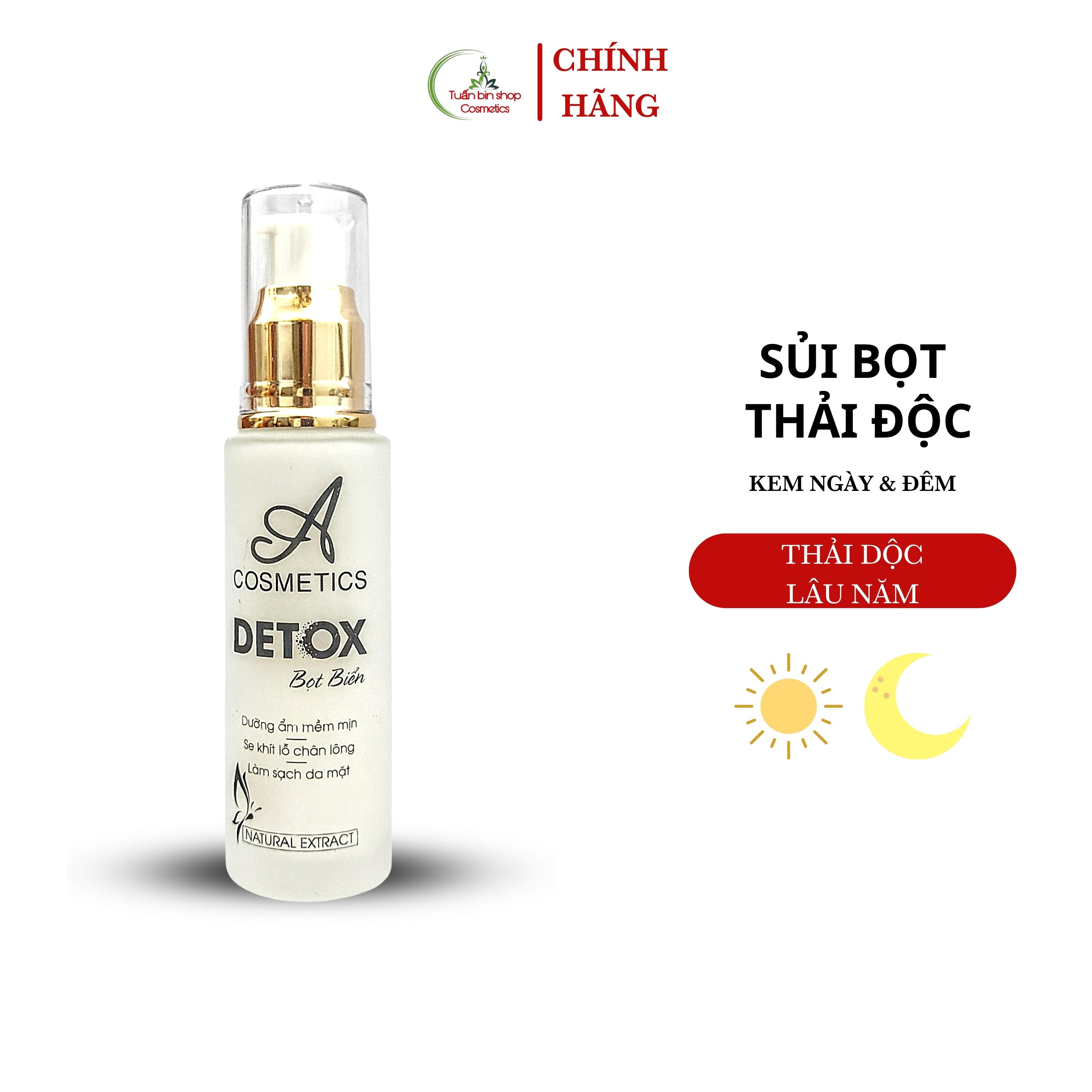 Combo kem giảm mụn, thải độc da, se khít lỗ chân lông Acosmetics, kem giảm mụn siêu tốc độ, detox bọt biển 100g