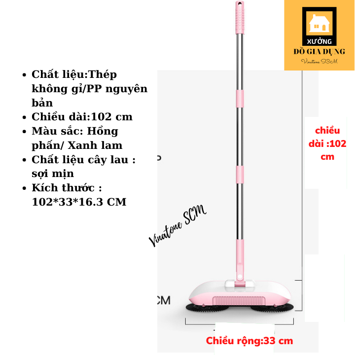 Chổi quét nhà, hút bụi, lau nhà (3 in1)[HÀNG LOẠI 1] thông minh xoay 360* dọn dẹp nhà cửa siêu tiện lợi (Video quay trưc tiếp ở cuối