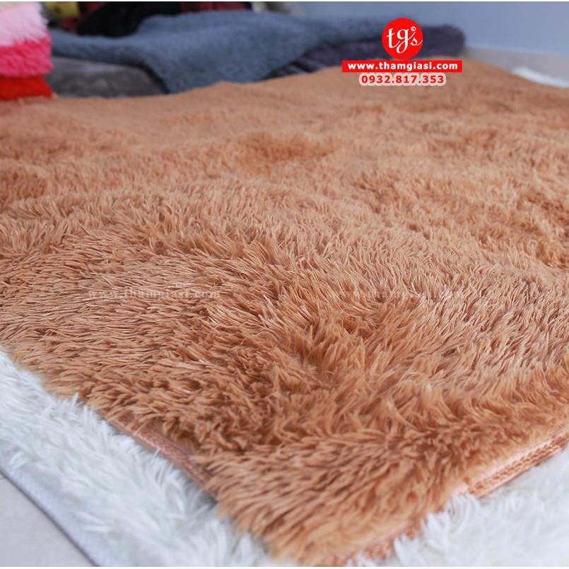 Thảm Lông Xù Khaki | 100x160cm | Thảm Trang Trí Phòng Khách - Phòng Ngủ - Thảm Trải Sofa - Thảm Dành Cho Bé