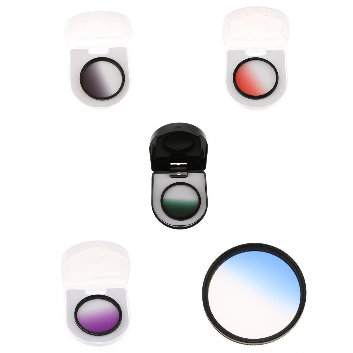 62mm Gradual Neutral Density Color Filter Set -Grey+Blue+ Purple+ Green
