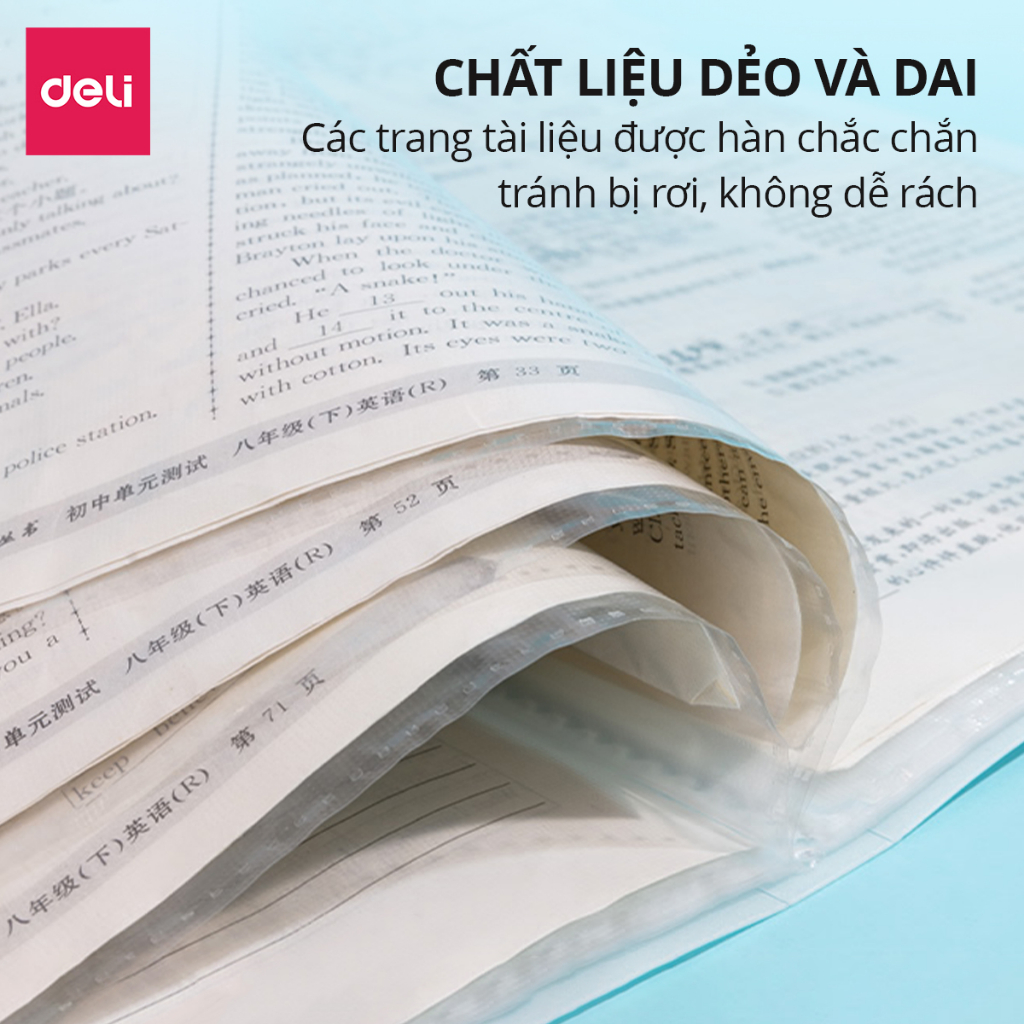 File Tài Liệu File Lá Học Sinh Deli Đa Năng A4 Chống Nước Đựng Tài Liệu 30 40 Trang Họa Tiết Cute