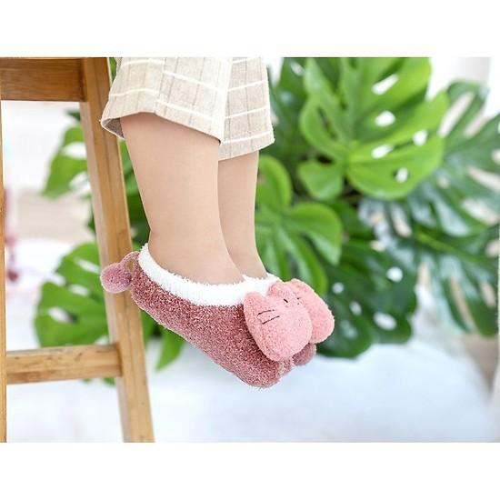Giày len xù lông 3D có 1 CỤC BÔNG cho bé trai bé gái 0- 36 tháng..