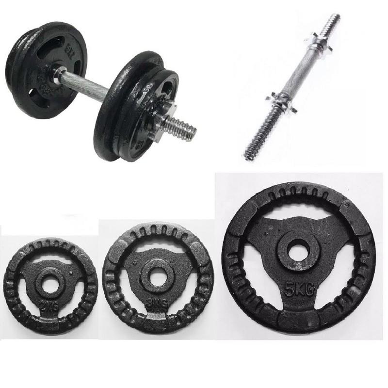 Bộ 1 đòn 35cm và 10kg tạ gang
