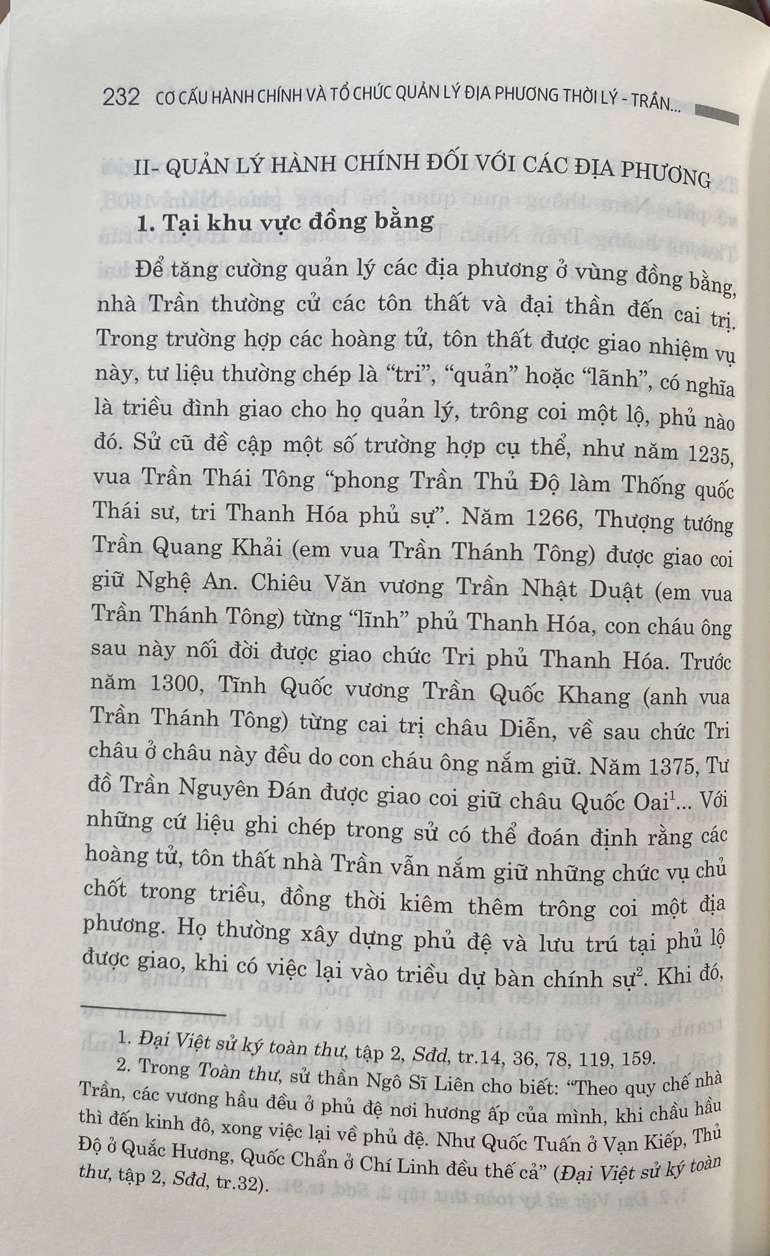 Cơ Cấu Hành Chính và Tổ Chức Quản Lý Địa Phương Thời Lý - Trần ( Thế Kỷ XI - XIV)