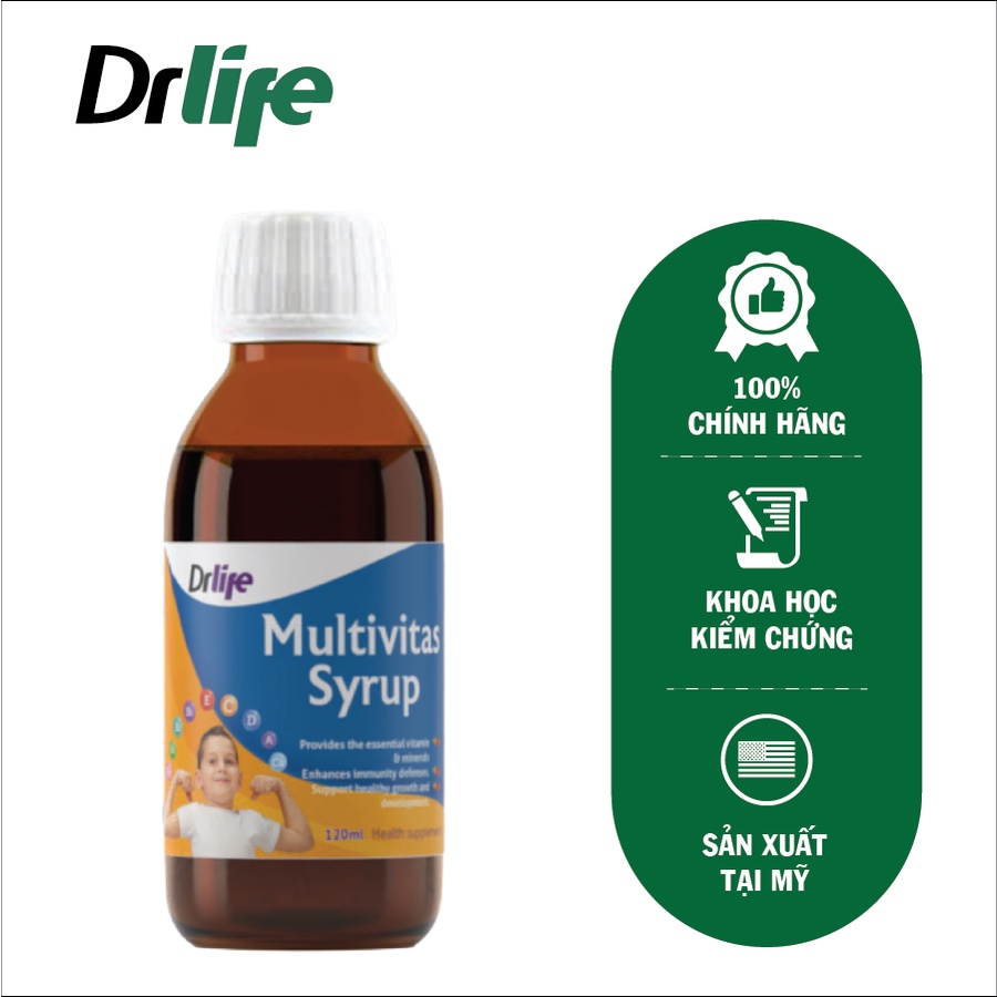 Multivitas Syrup, Bổ Sung Vitamin và khoáng chất, Siro giúp bé ăn ngon, tăng cường sức đề kháng - Drlife
