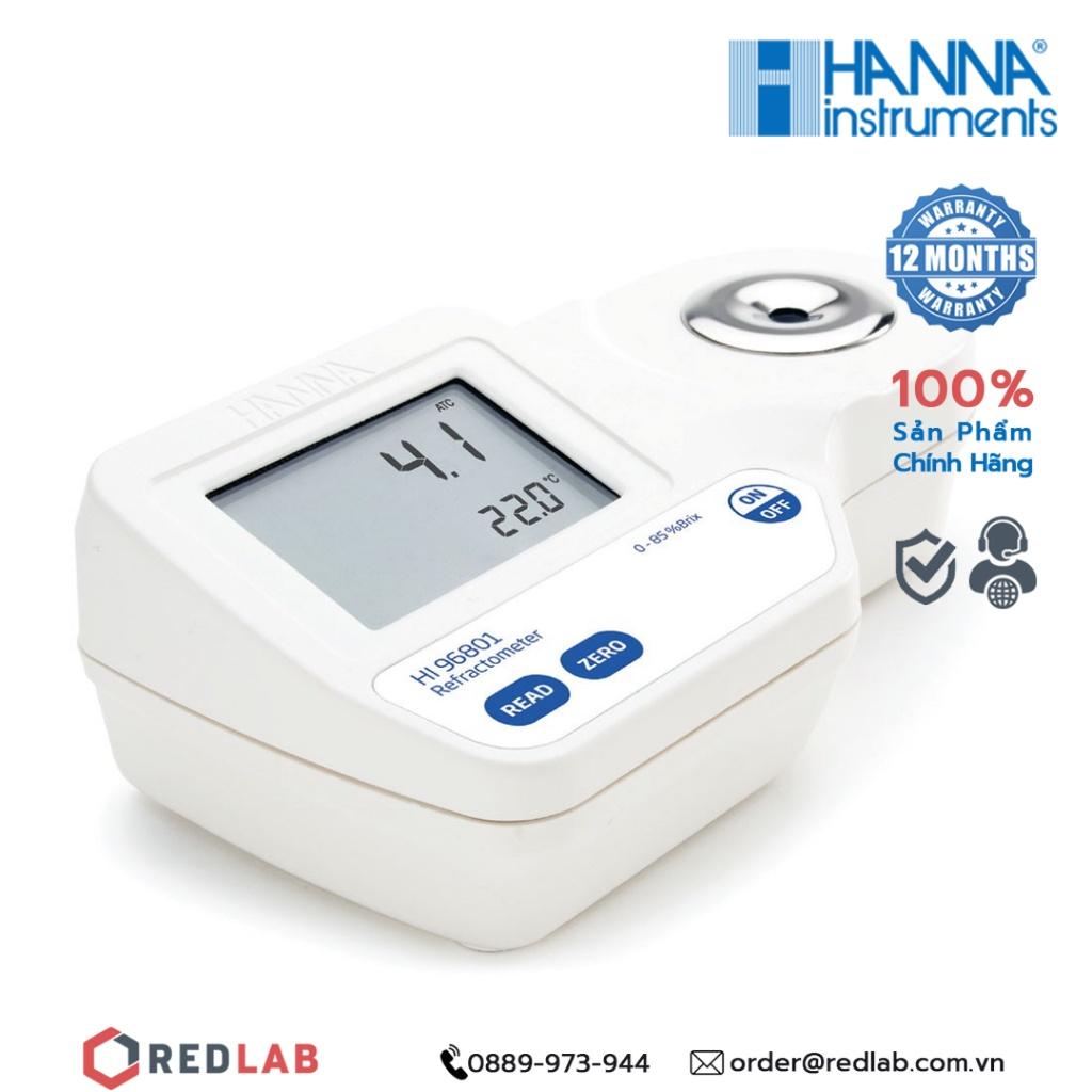 Máy đo độ Brix trong thực phẩm cầm tay Hanna HI96801, bảo hành 12 tháng