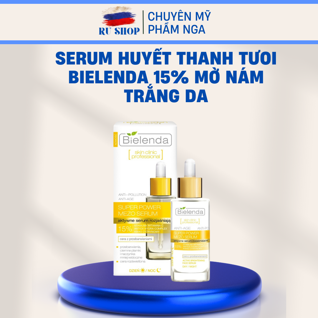 Serum huyết thanh tưoi Bielenda 15% mờ nám trắng da