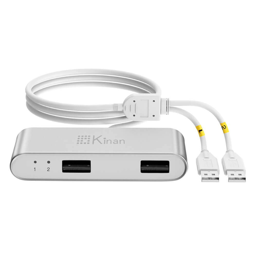 Bộ chuyển đổi bàn phím chuột 2 cổng Kinan KM1302 dạng cable – Hàng chính hãng